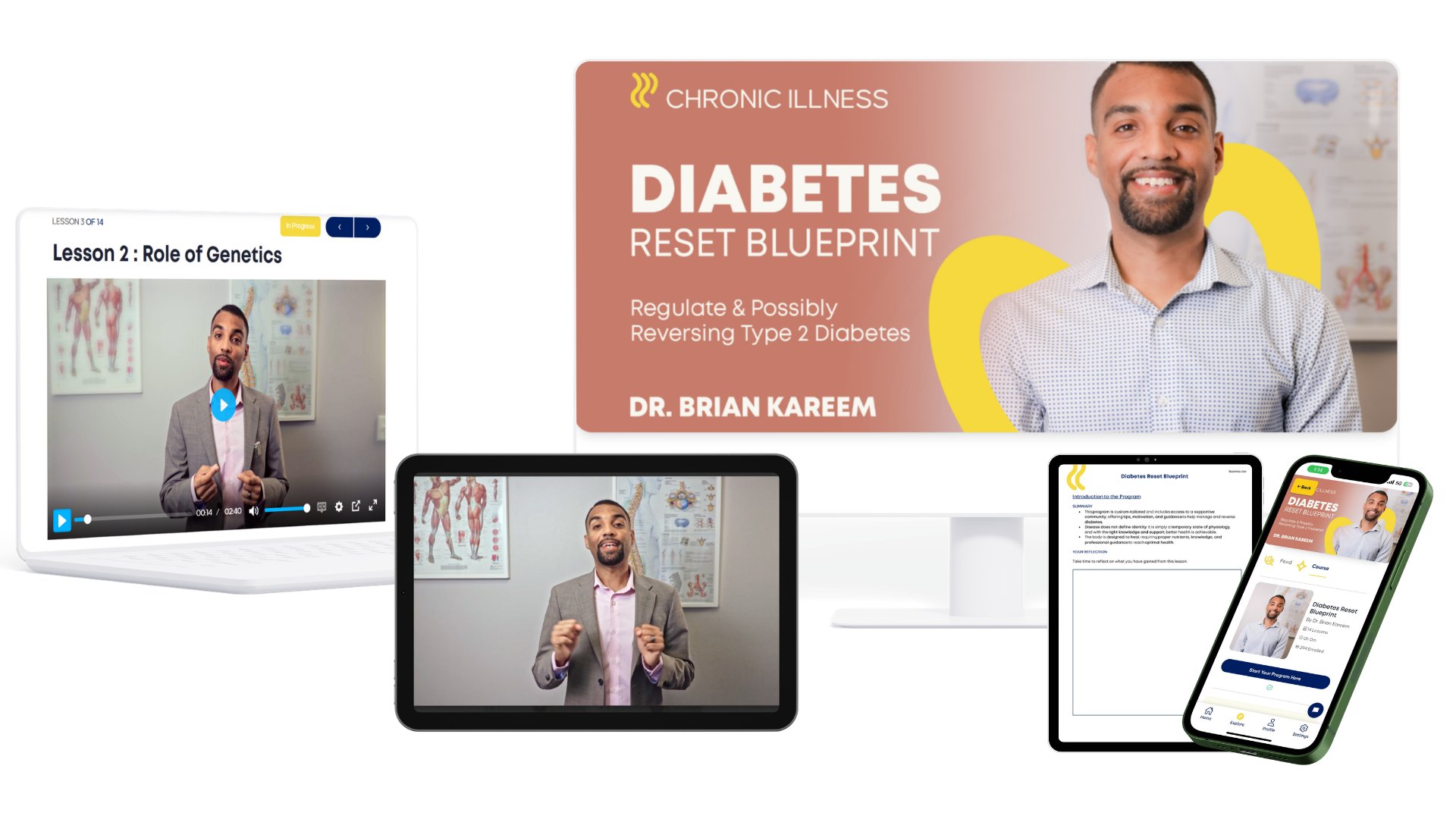 Diabetes Reset Blueprint — on laptop, tablet and phone